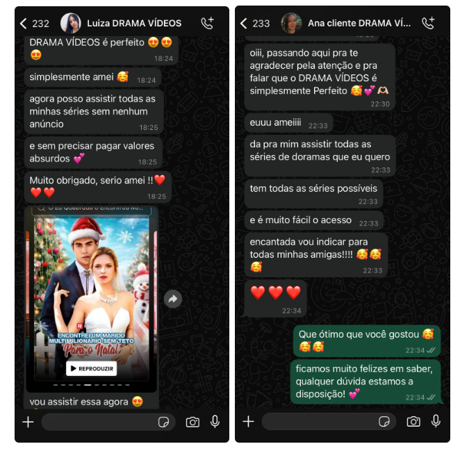 Conversa com avaliação de Luiza sobre o Drama Videos